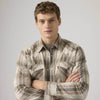 Levi's Mens Classic Western Standard Fit Shirt Floyd Plaid White Pepper Twill - Brown - 857450276