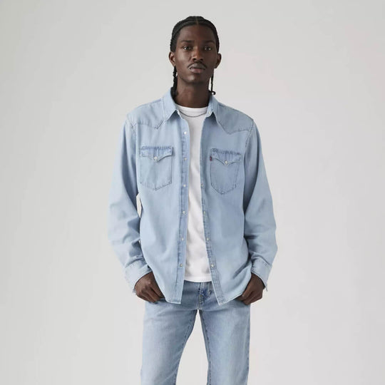 Levi's Mens Classic Western Standard Fit Shirt In Denim