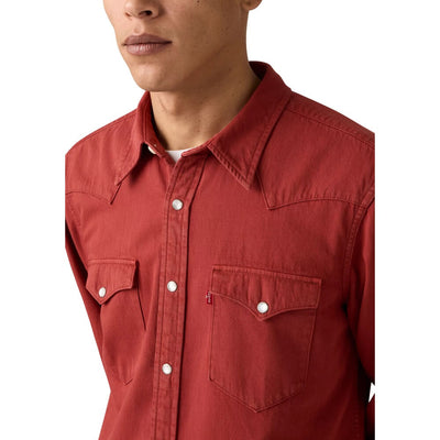 Levi's Mens Long Sleeve Classic Western Denim Shirt Red Hot GD - 857450235