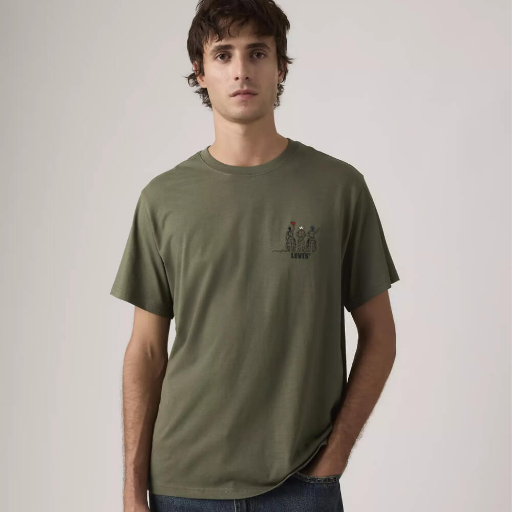 Levi's Mens Relaxed Fit Graphic T-Shirt Green - 161432448