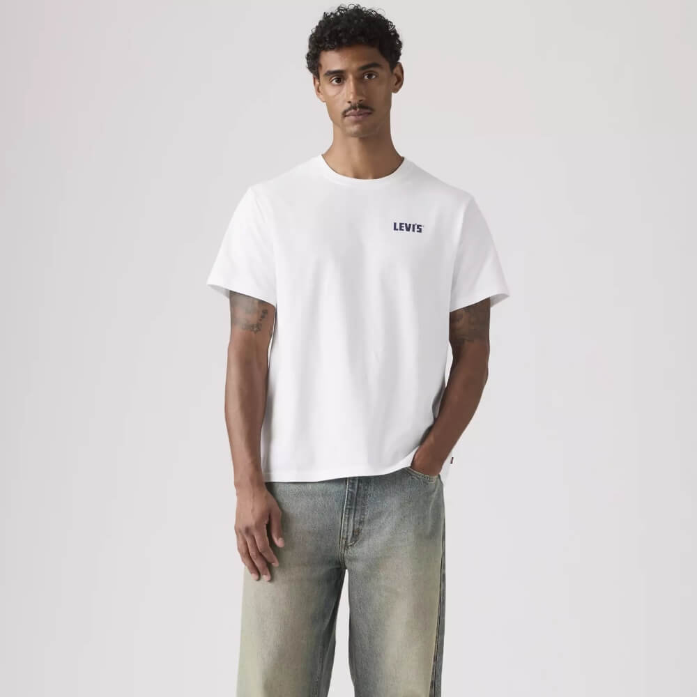 Levi's Mens Relaxed Fit Graphic T-Shirt White Plus - 161432447
