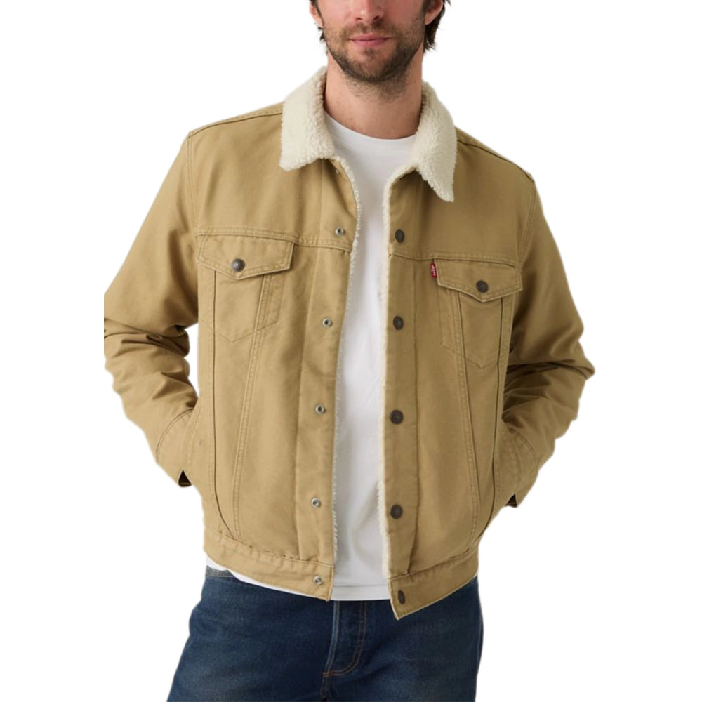 Levi's Mens Sherpa Trucker Jacket Khaki - 163650288
