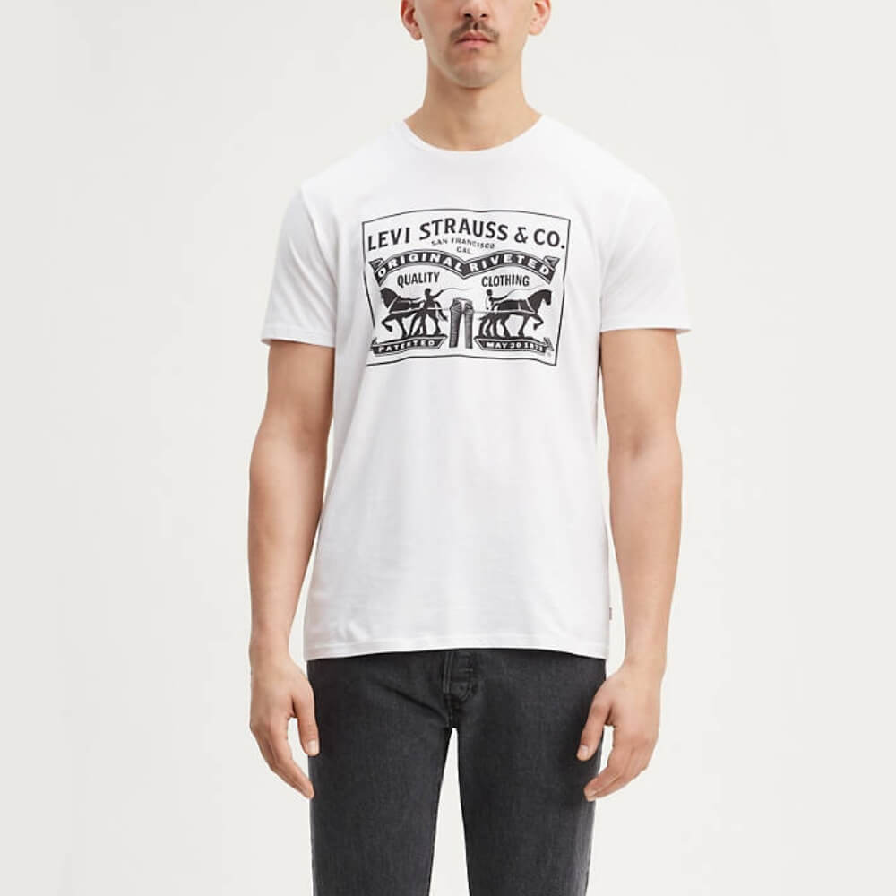 Levi's Mens Two Horse Pull T-Shirt White - 224950046