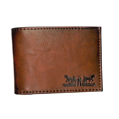 Levi's Mens Two Horses Logo Passcase Wallet - 31LV220010-BRN