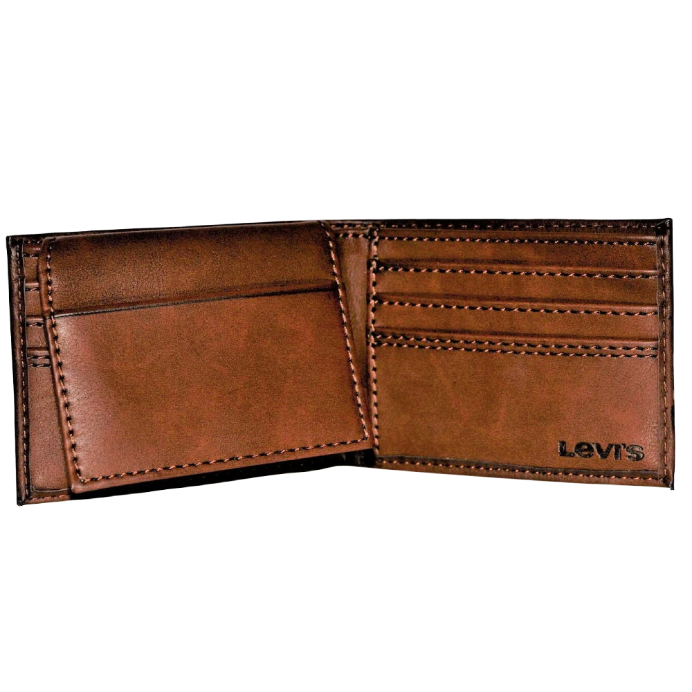 Levi's Mens Two Horses Logo Passcase Wallet - 31LV220010-BRN