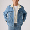 Levi's Mens Type III Sherpa Trucker Jacket Light Stonewash - 163650287