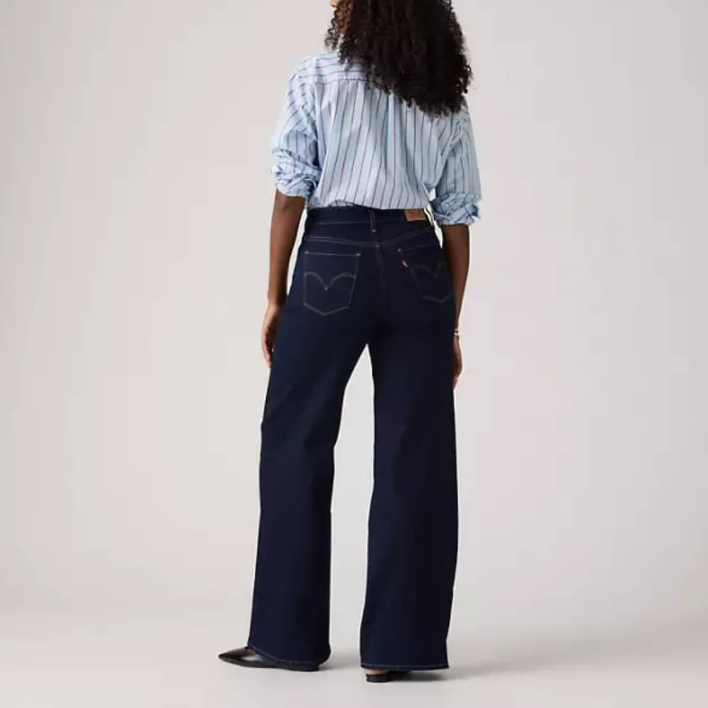 Levi's® 318® SHAPING WIDE LEG - Flared Jeans - tall glass of water/gemêleerd zwart Levi's® 318® SHAPING WIDE LEG - Flared Jeans - tall glass of water/gemêleerd zwart