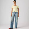Levi's Womens 318 Shaping Wide-leg Jeans Centering Self - Medium Wash - 001PZ0029