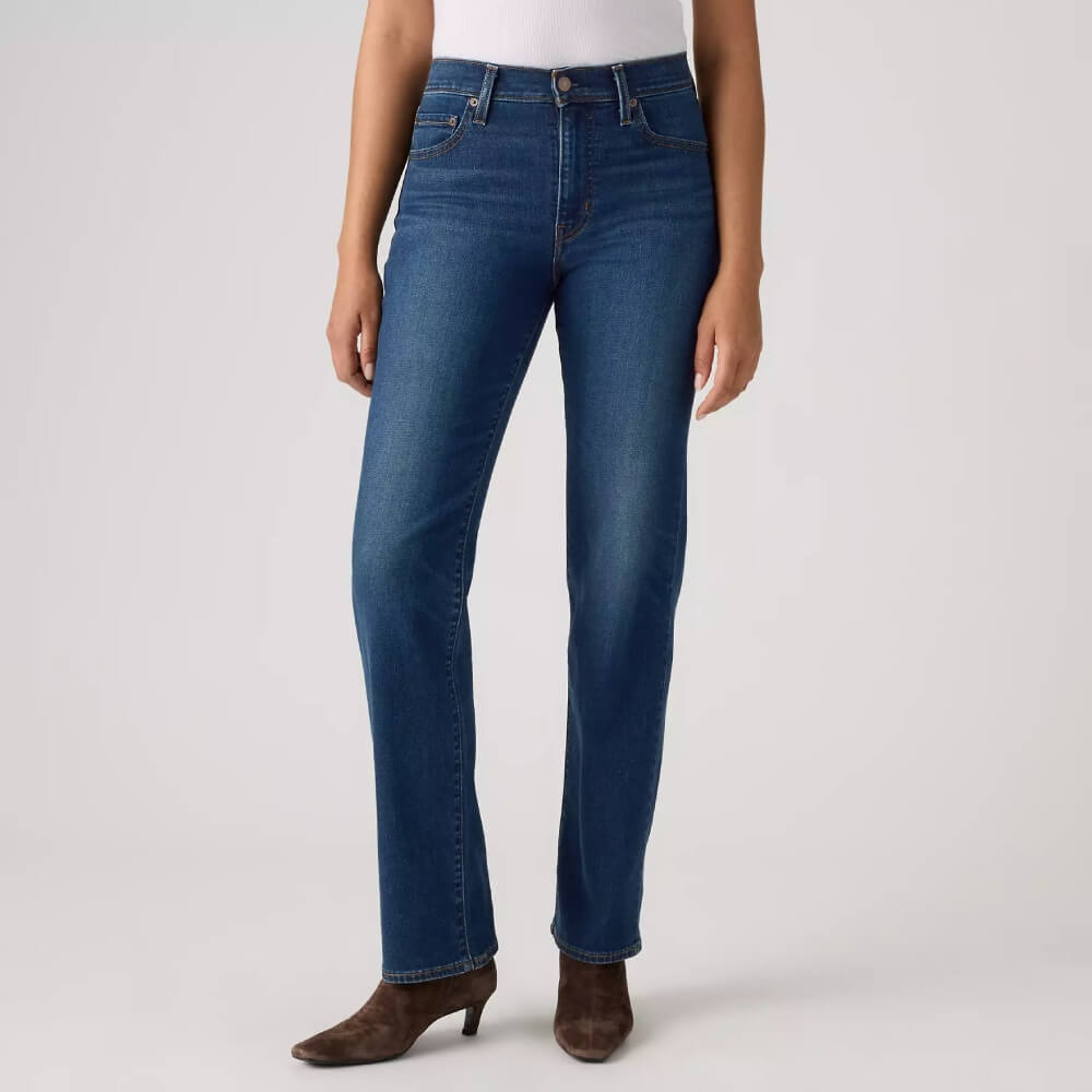 Levi's Womens 723 High-Rise Straight Jeans True Blue Dark - Dark Wash - 008SY0002