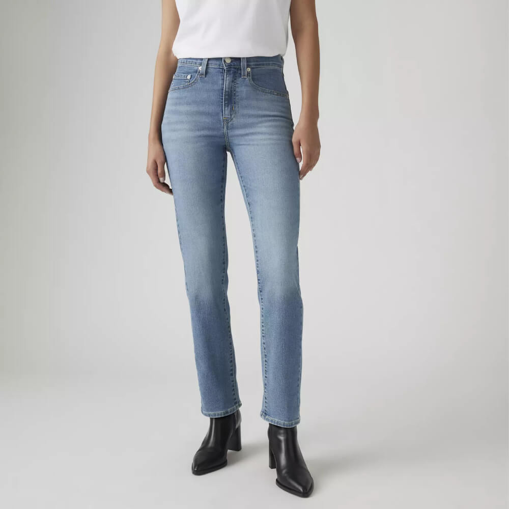 Levi's Womens 724 High Rise Straight Jeans Eternal Indigo - Medium Wash - 188830356