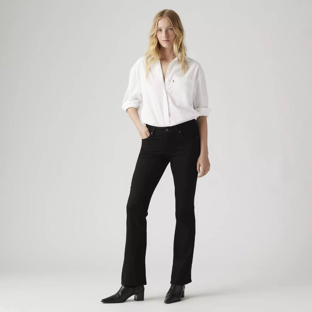 Levi's Womens 725 High Rise Bootcut Jeans Soft Black - 187590063