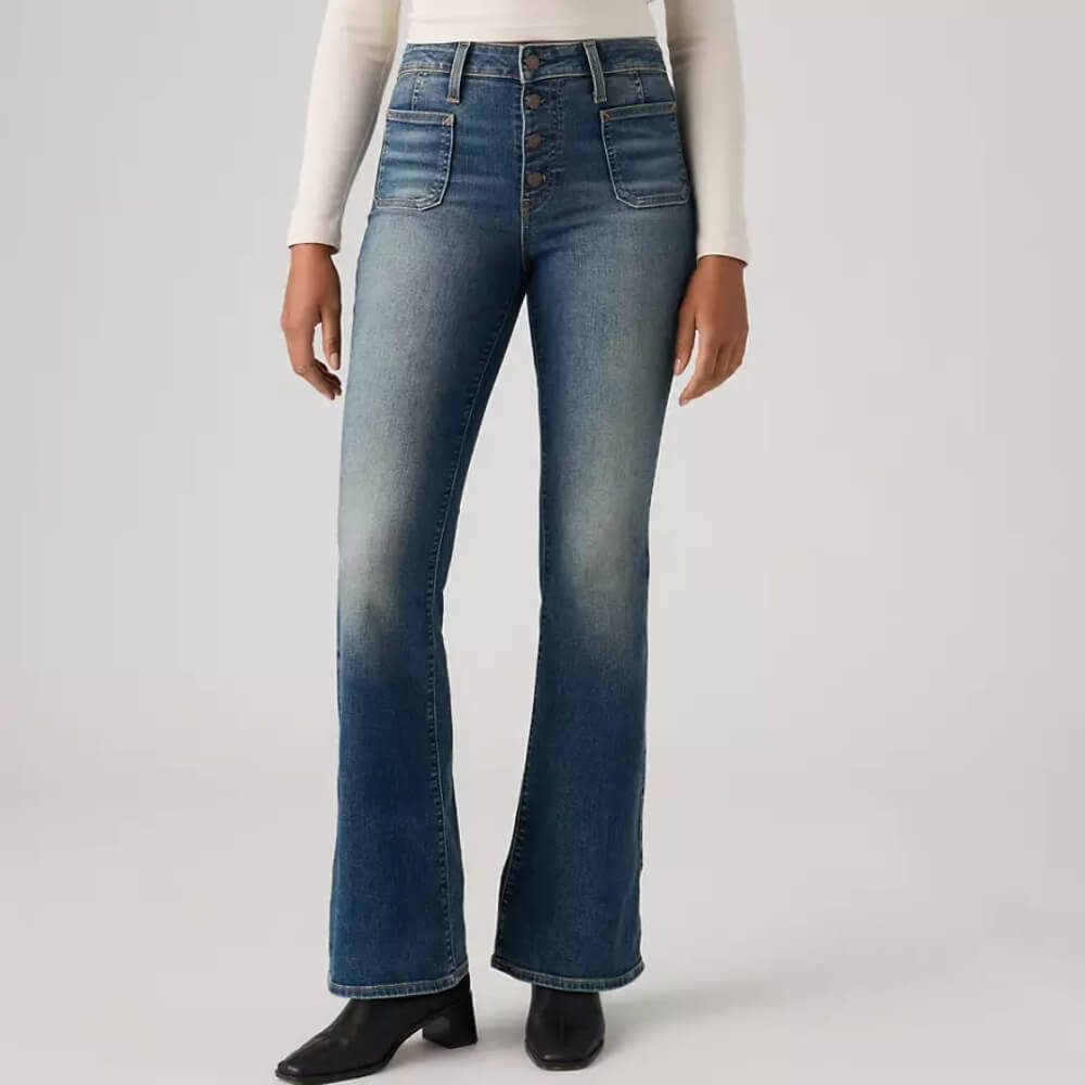Levi's Womens 726 Patch Pocket Jeans Leaving Late - Dark Wash - 005OA0011