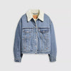 Levi's Womens '90s Sherpa Trucker Jacket Inner Adventurer - Dark Wash - A44350011