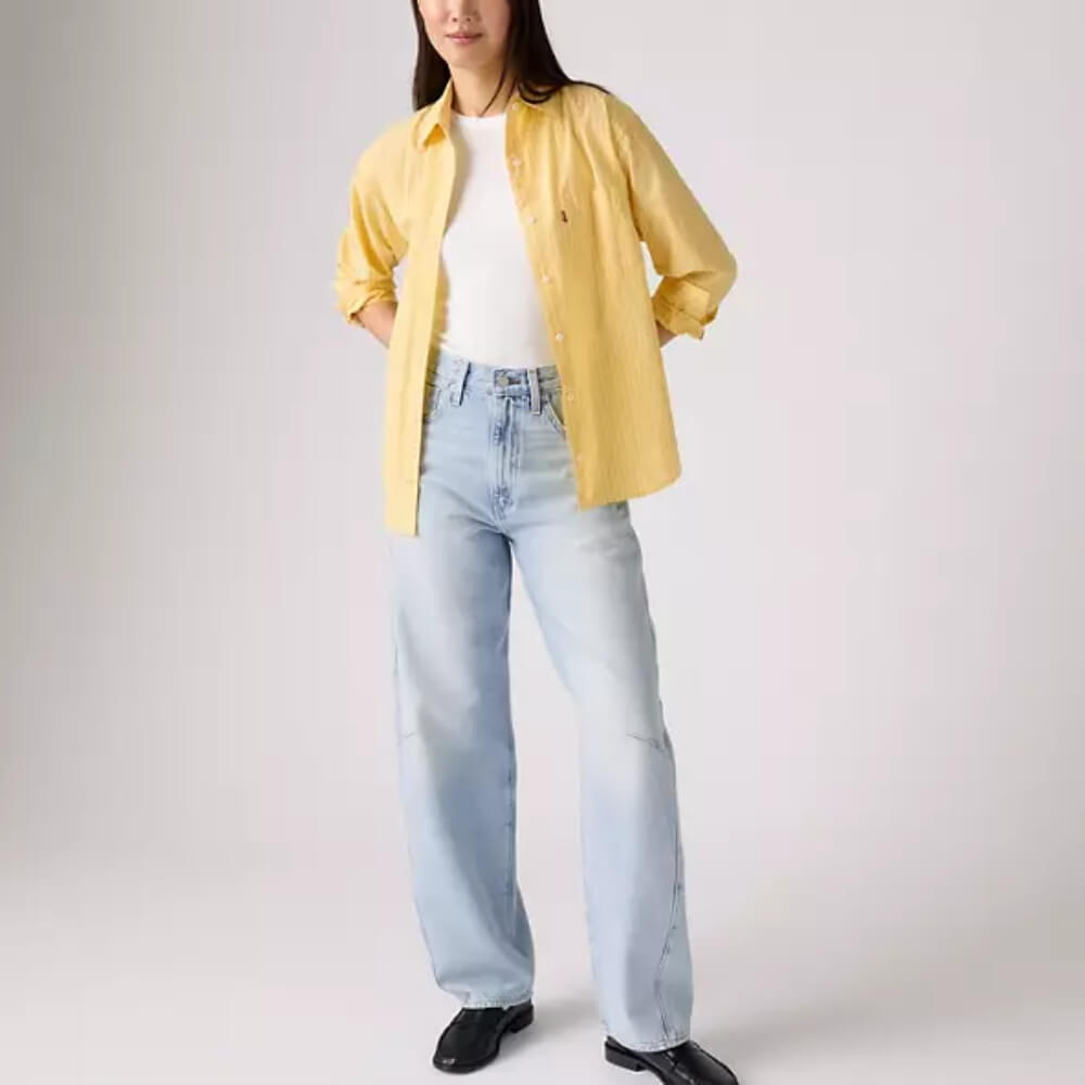 Levi's Womens Cinch Barrel Jeans Abraided Art - Light Wash - 003V50003