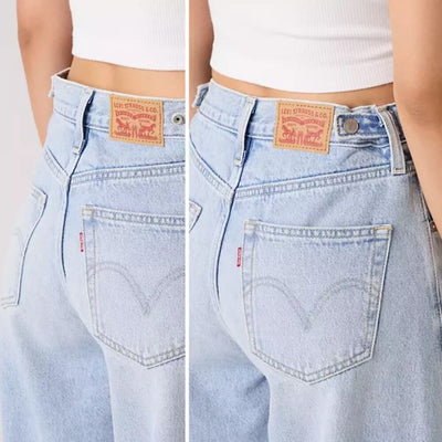 Levi's Womens Cinch Barrel Jeans Abraided Art - Light Wash - 003V50003