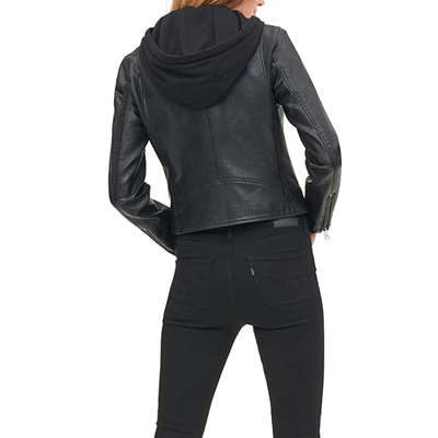Levi's Womens Faux Leather Classic Asymmetrical Motorcycle Jacket - LW0RU122-BLACK