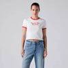 Levi's Womens Graphic Hayes Cropped T-Shirt Bright White / True Red - 008A70016