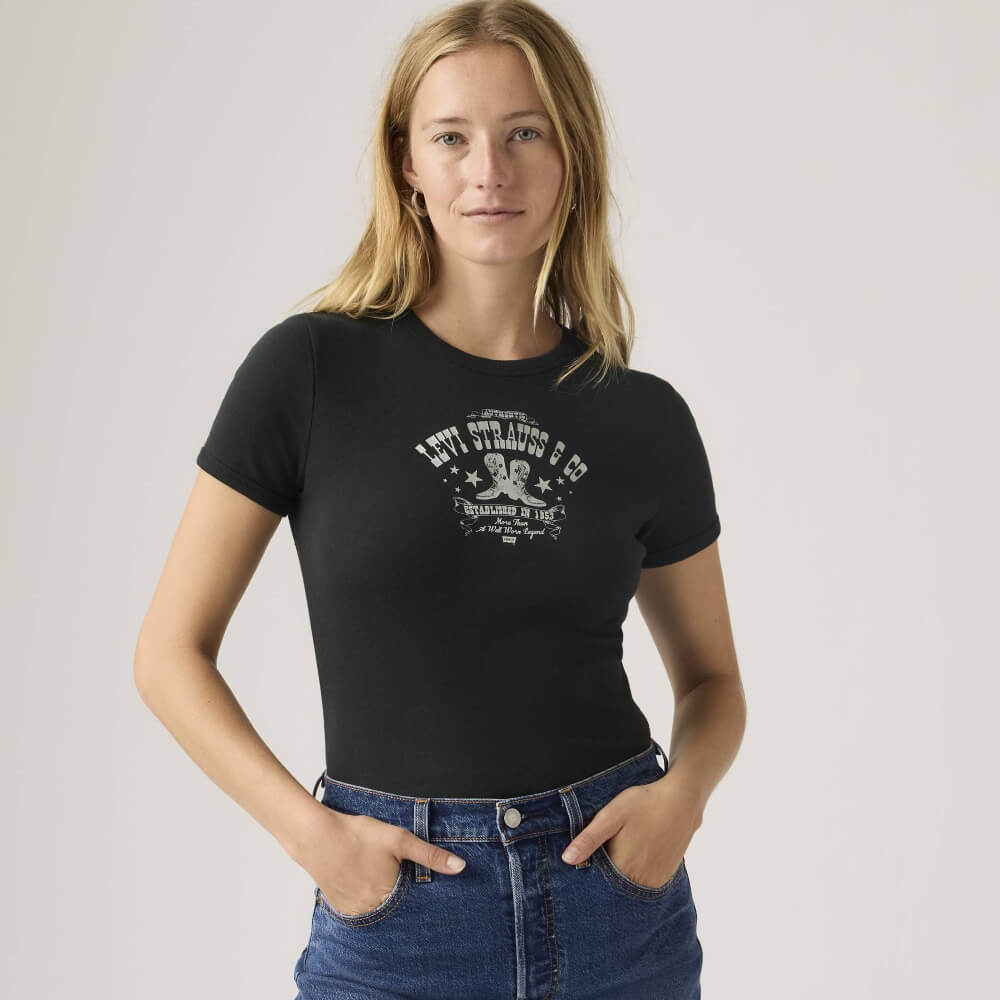 Levi's Womens Graphic Ringer T-Shirt Black - A35190060