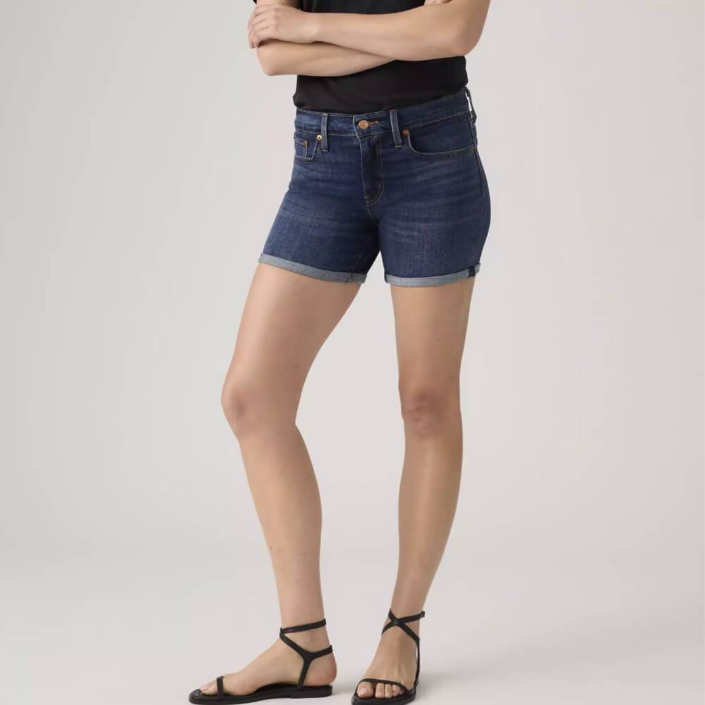 Levi's Womens Mid Length Shorts Stop The Confusion - Dark Wash - 299650122
