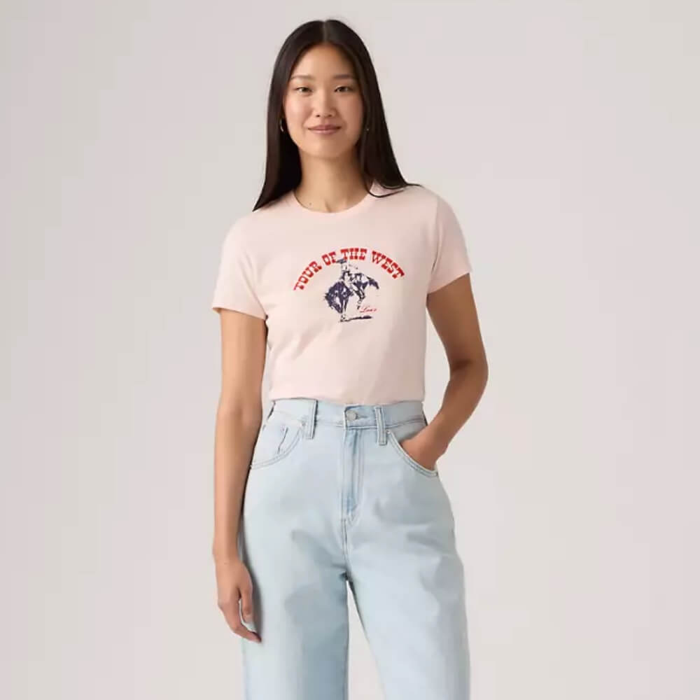 Levi's Womens Perfect T-Shirt Bucking Bronco - Pink - 173693356
