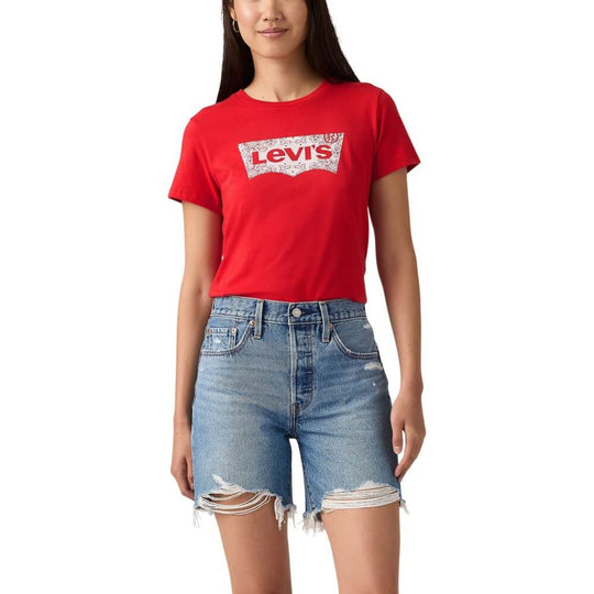 Levi's Womens Perfect Short Sleeve T-Shirt Urban Red Color