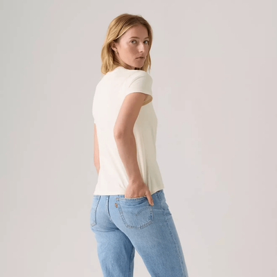 Levi's Womens The Perfect Tee Short Sleeve T-Shirt Heritage Ad Bw Egret - White - 173693186