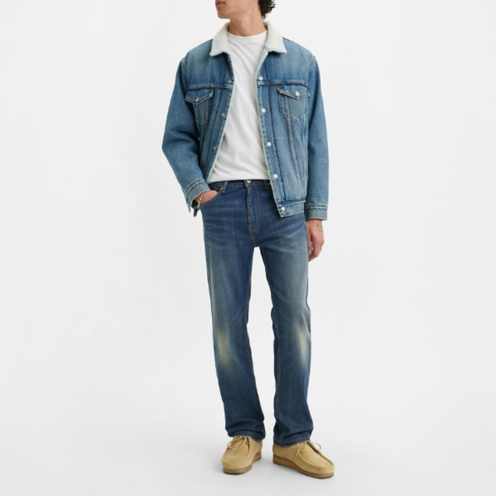 Levi's Mens 505 Regular Fit Jeans In Let It Lie Wash