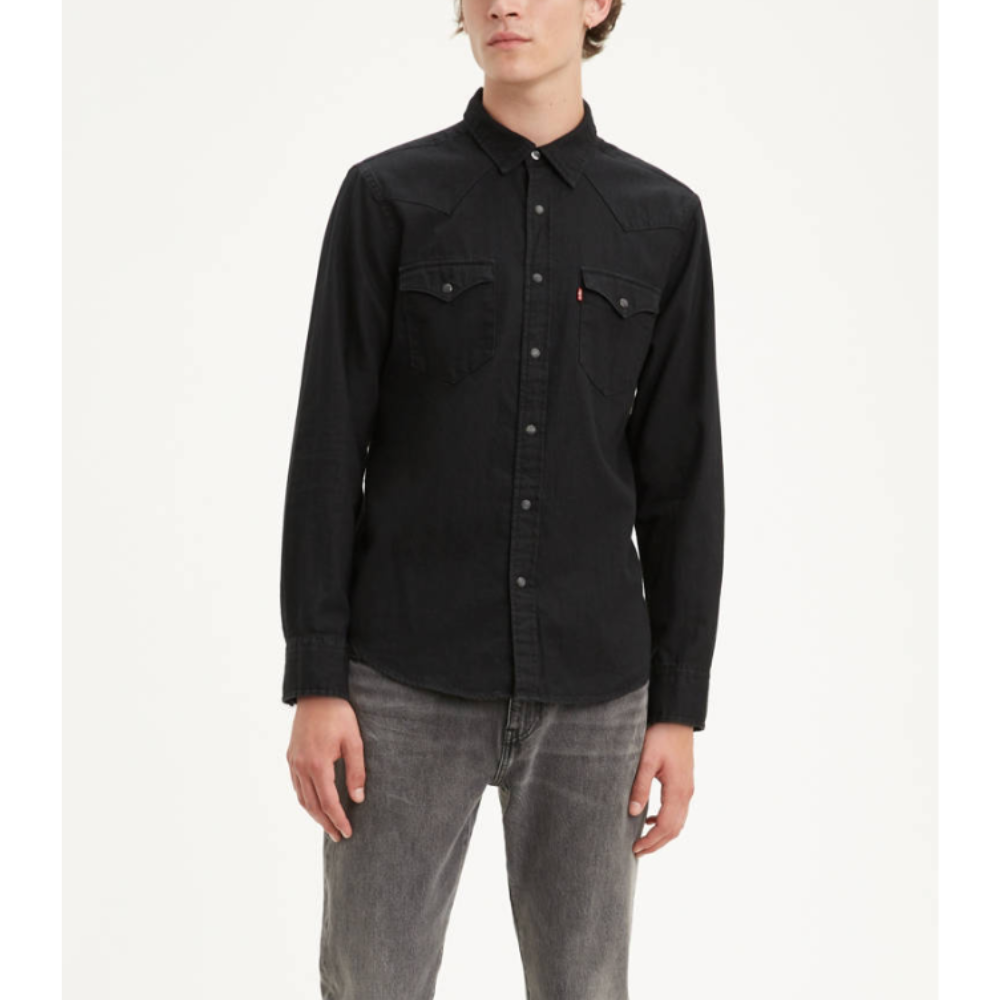 Levi's men's long sleeve classic denim shirt black online