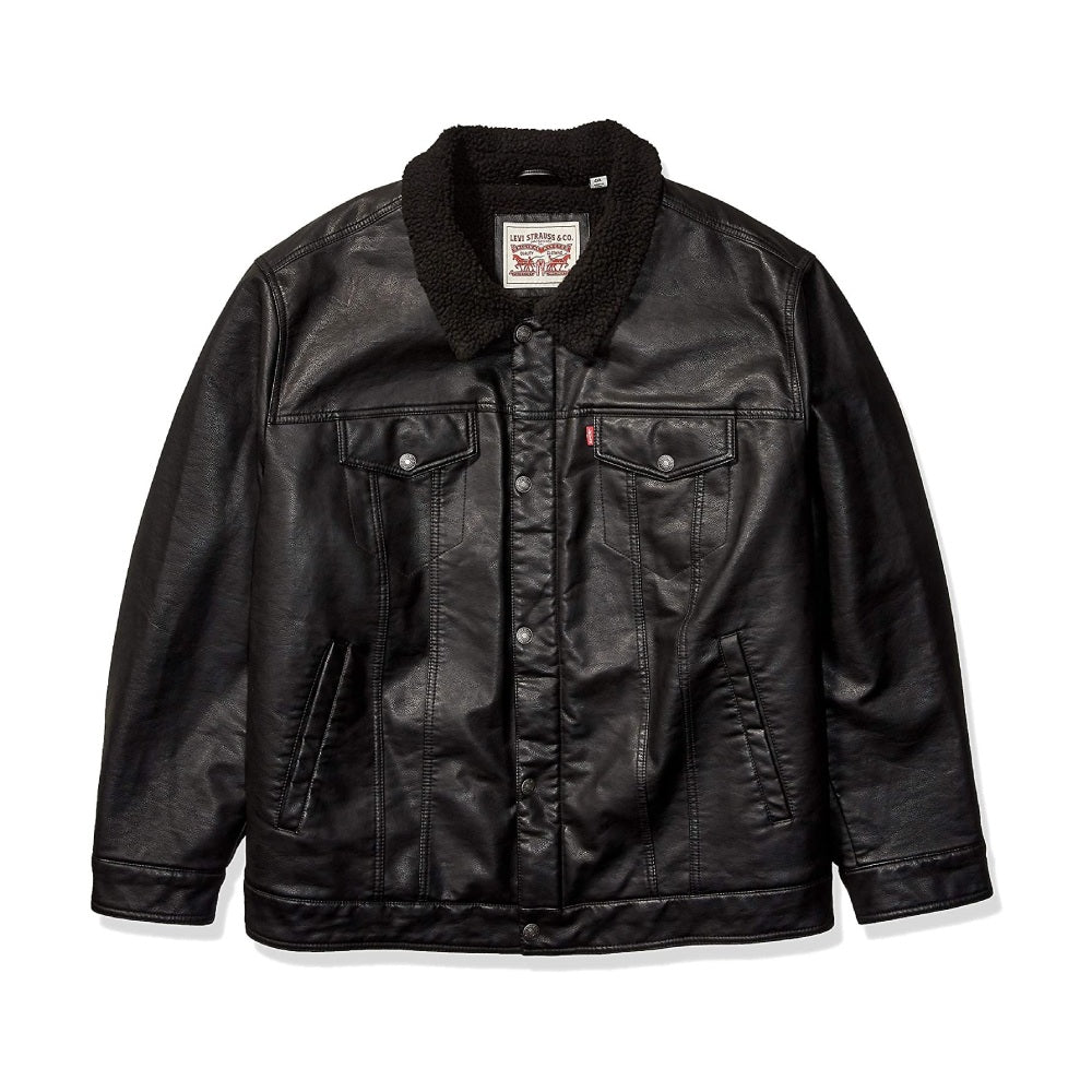 Levi's Mens Faux Leather Trucker Jacket