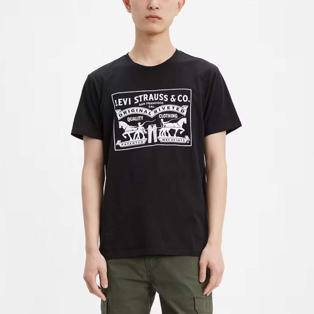 Levi s Mens Two Horse Graphic T Shirt In Black Shop Now