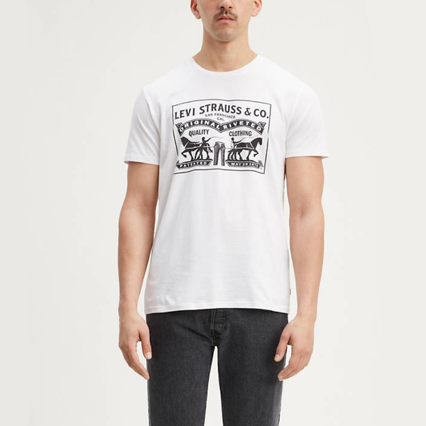 Levi's Mens Two Horse Pull T-Shirt In White - Shop Now
