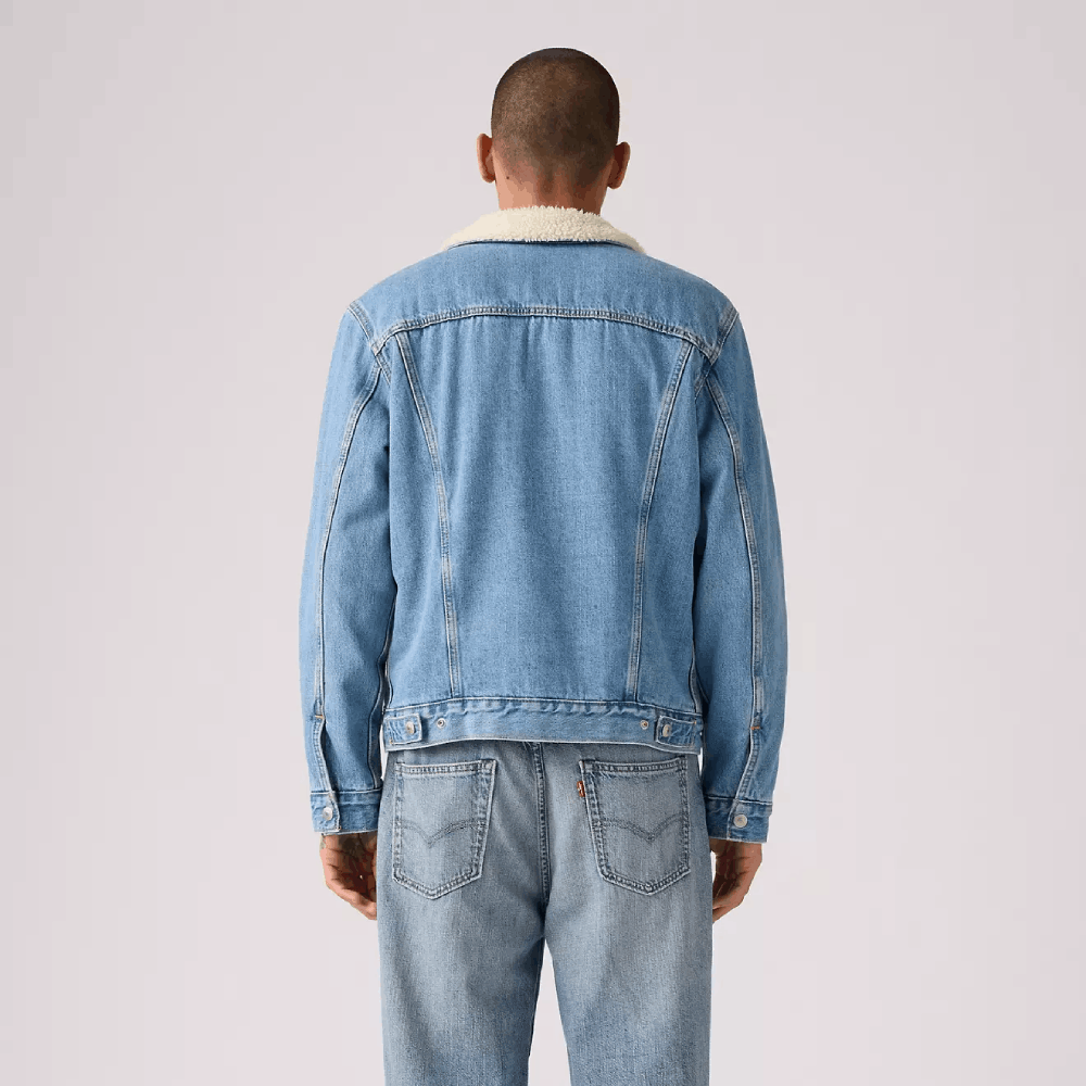 Levi's Mens Type III Sherpa Trucker Jacket Light Stonewash