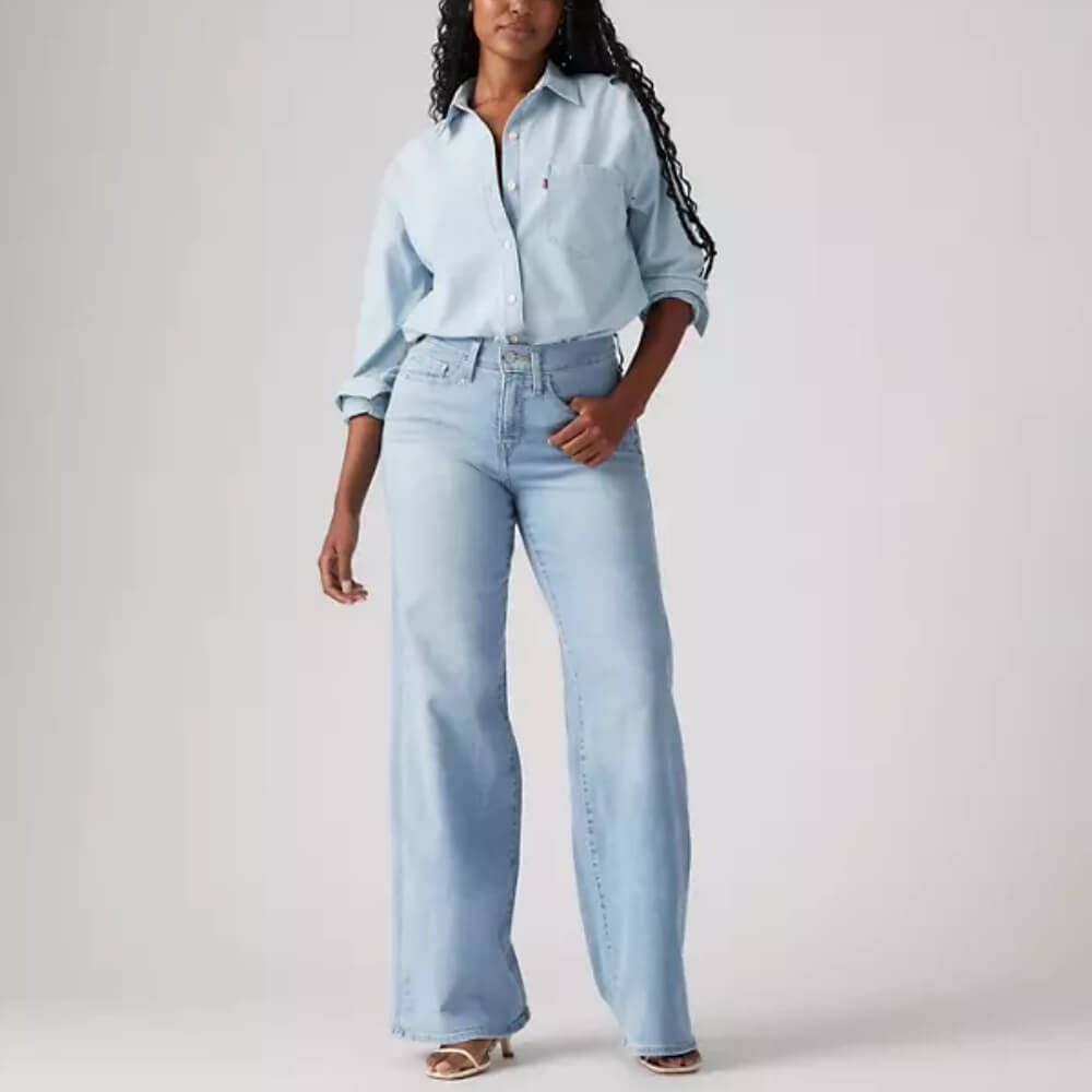 Levi's Womens 318 Shaping Wide Leg Jeans