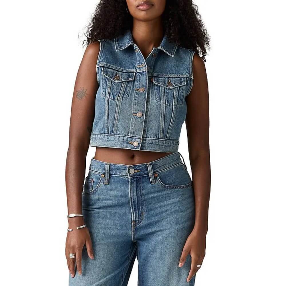 Levi's Womens Cropped Denim Vest