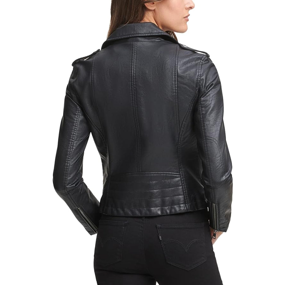 Levi's Womens Faux Leather Classic Asymmetrical Motorcycle Jacket