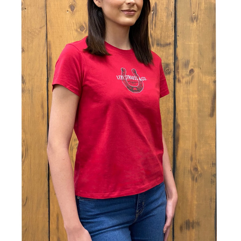 Levis Womens Red Short Sleeve T-Shirt