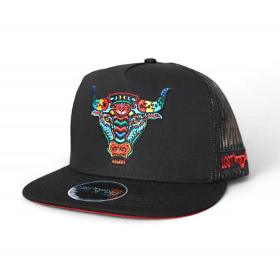 Lost Calf Mens Black A-Frame Cap