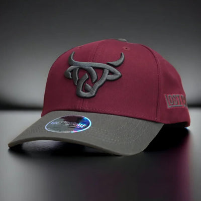 Lost Calf Mens Curve Cap Maroon/Grey