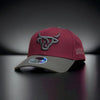 Lost Calf Mens Curve Cap Maroon Grey - MAROON-LCAF