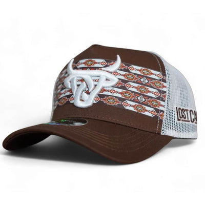 Lost Calf Mens Curve Koda A-Frame Cap Brown/White - KODA-LCAF