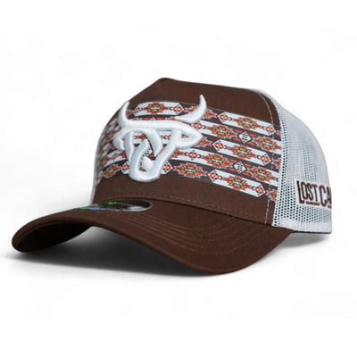 Lost Calf Mens Curve Koda A-Frame Cap Brown/White - KODA-LCAF