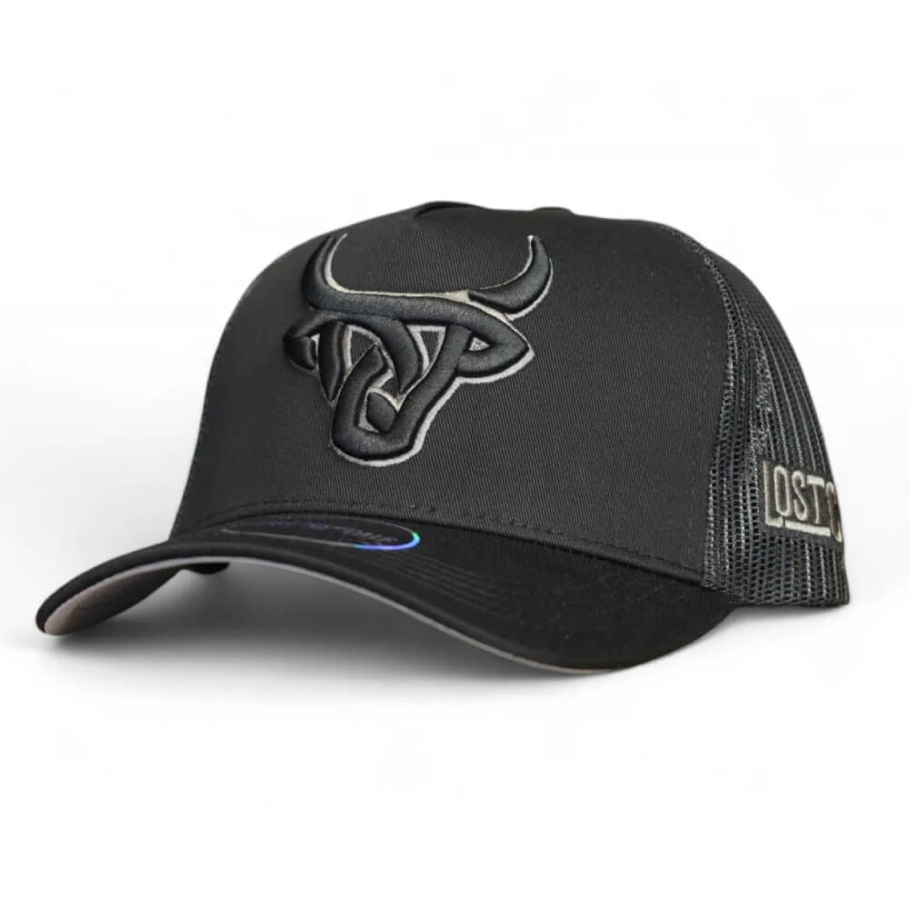 Lost Calf Mens Grey Horns A-Frame Cap Black/Dark Grey - GREYHORNS-LCAF