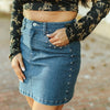 Lucky & Blessed Denim Studded Skirt