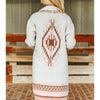 Lucky & Blessed Womens Aztec Knitted Cardigan Ivory Soft Pink - JO344-IVY