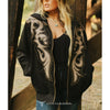 Lucky & Blessed Womens Boot Stitch Bomber Jacket