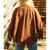 Lucky & Blessed Womens Boot Stitch Fringe Cape