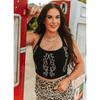 Lucky & Blessed Womens Bootstitch Embroidered Top
