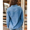 Lucky & Blessed Womens Classic Western Denim Shirt Mid Wash - TO1077-MW