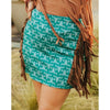 Lucky & Blessed Womens Cow Skull Fringe Skirt