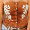 Lucky & Blessed Womens Floral Embroidery Corset Top - TO598-CML